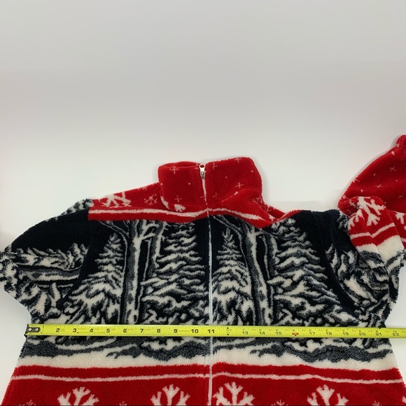 Vintage Art Unlimited Sportswear Winter Landscape Tree Snowflake Teddy Shacket - Picture 13 of 14